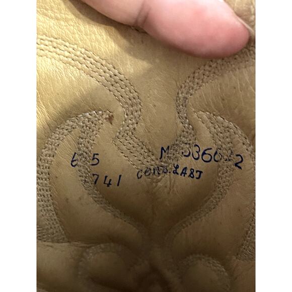 Brown Men\'s Cowboy Boots Stuart McGuire Leather Size 9 1/2 M embroidered